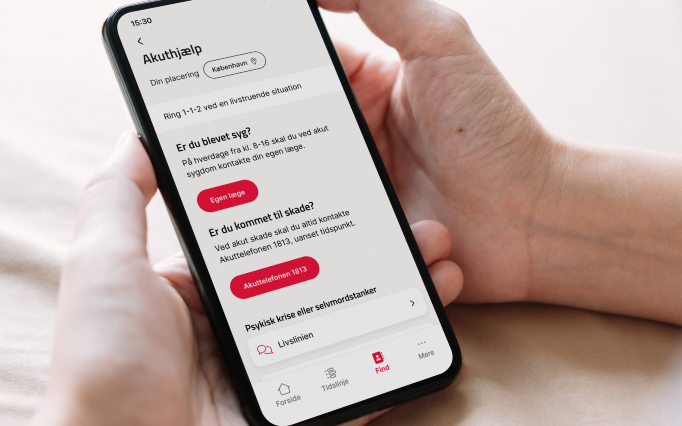 Billede af telefon med app